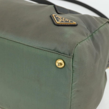 Prada PRADA Shoulder Bag Nylon 2way Green Gold Authentic 176782