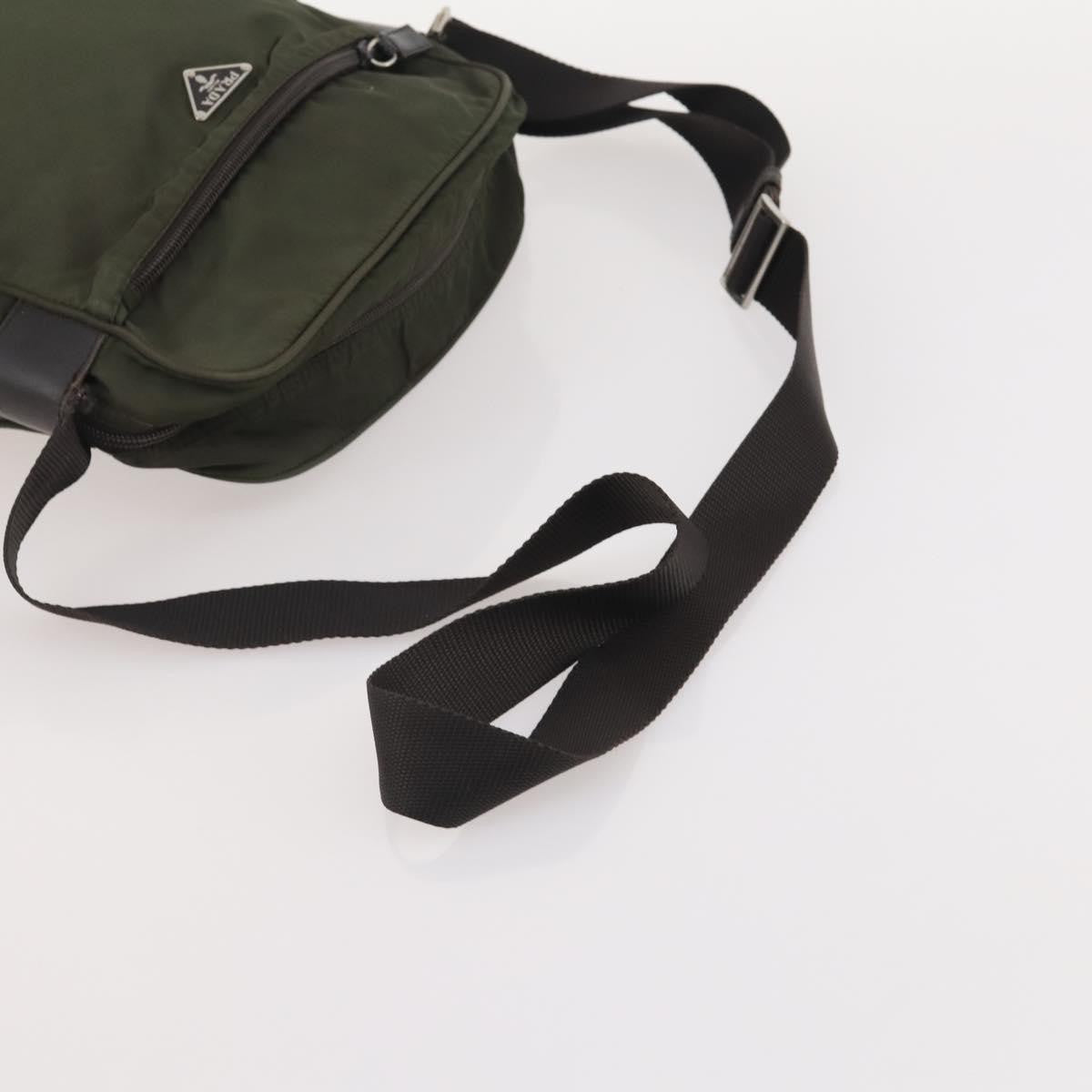 Prada PRADA Shoulder Bag Nylon Leather 3 Set Beige Khaki Authentic YKZ717
