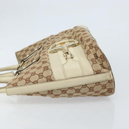 Gucci GUCCI GG Canvas Hand Bag Beige Gold 07198 Authentic 172295