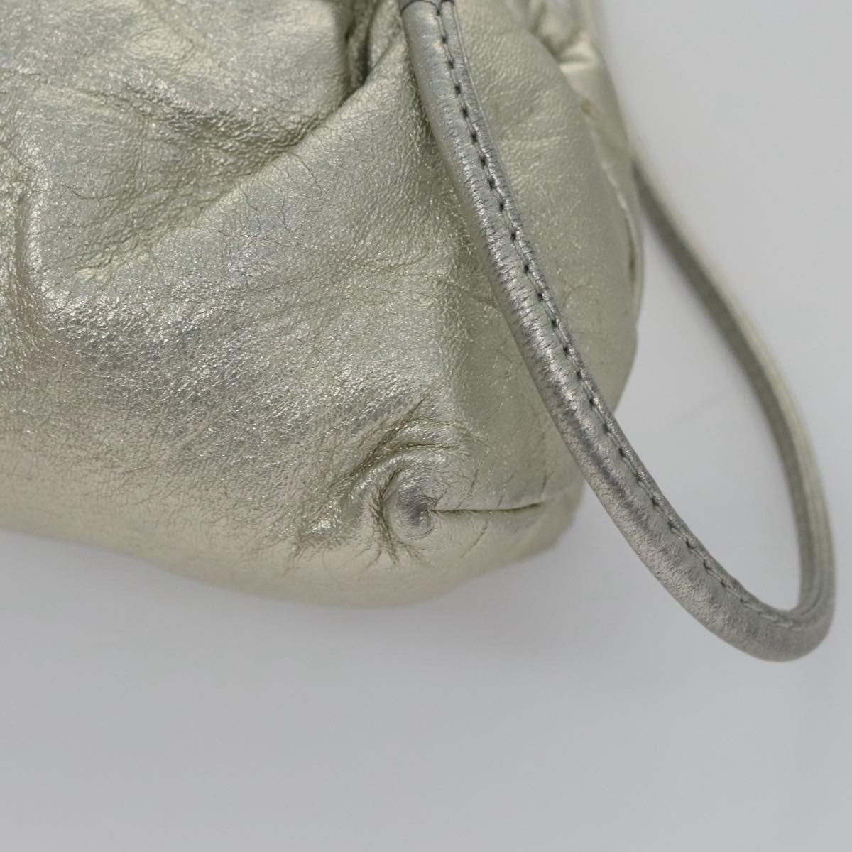 Loewe LOEWE Fringe Shoulder Bag Leather Silver tone Authentic 99979