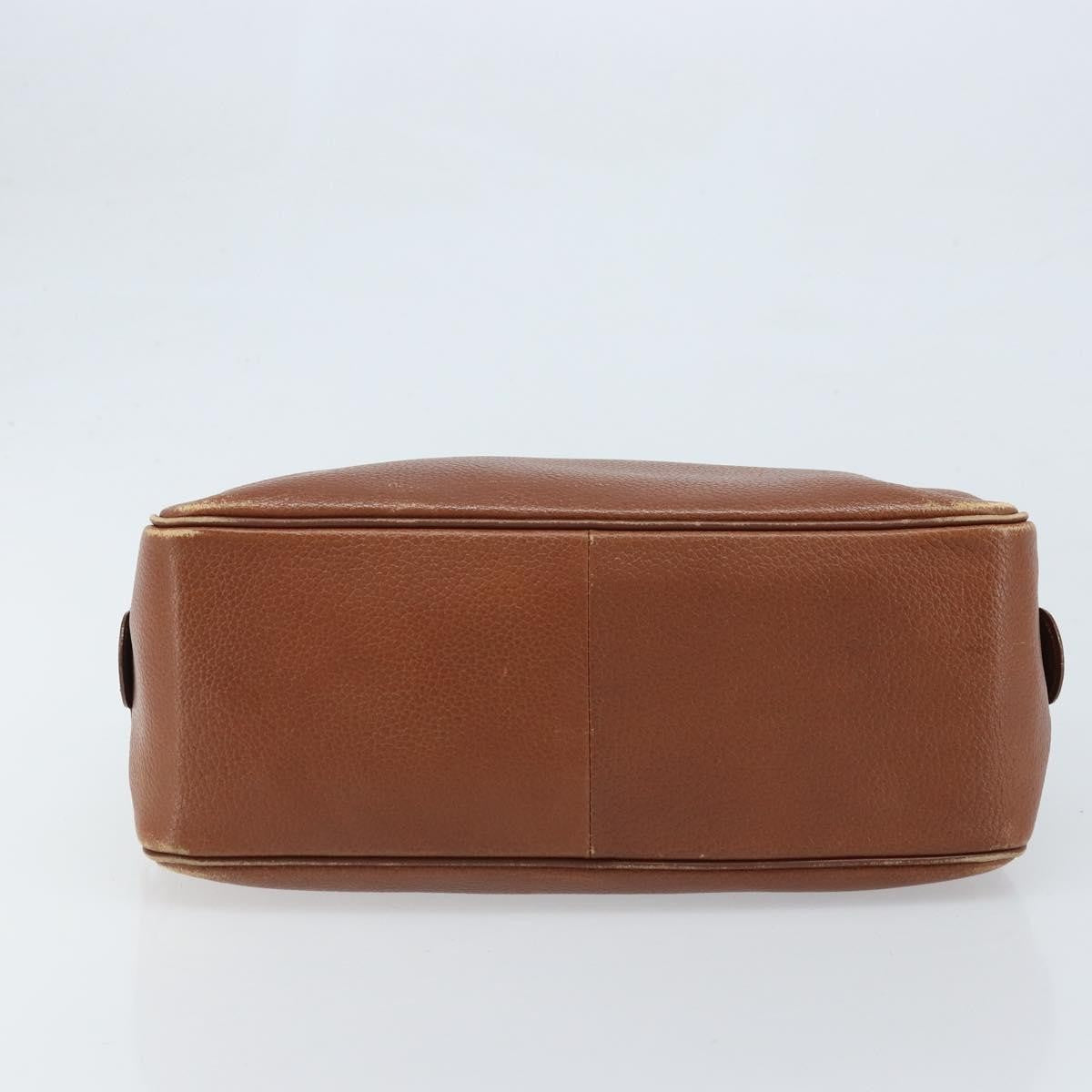 Burberrys Burberrys Hand Bag Leather Brown Gold Authentic ka3026