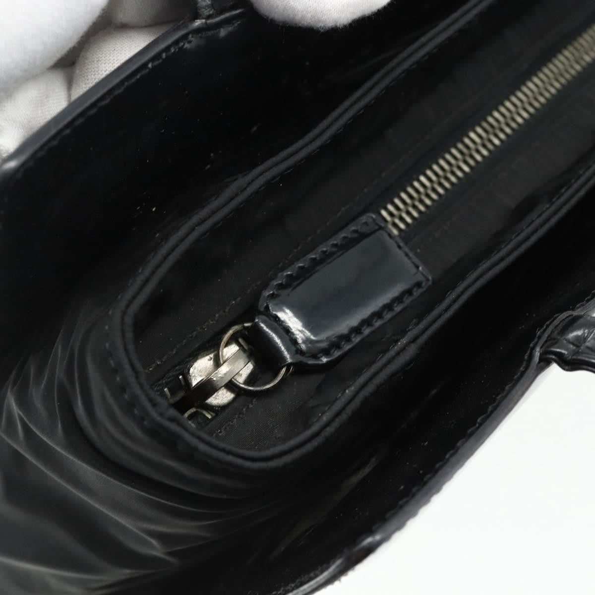 Dior Christian Dior Tote Bag Patent leather Black Silver Authentic 176564A