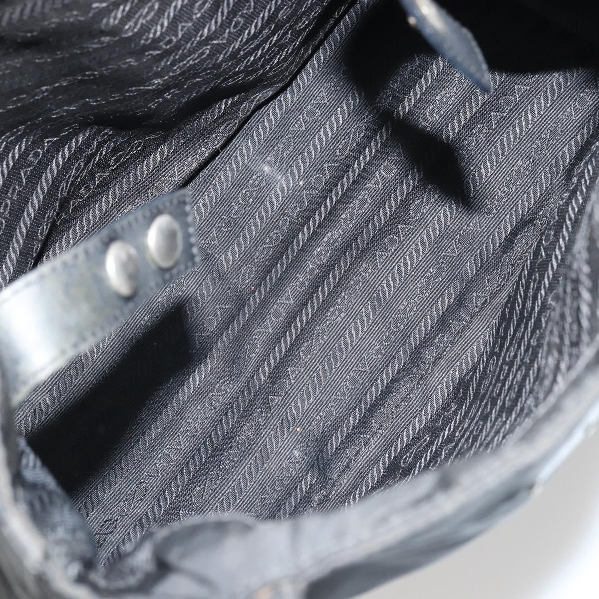Prada PRADA Tote Bag Nylon Black Silver Authentic 175396