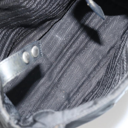 Prada PRADA Tote Bag Nylon Black Silver Authentic 175396