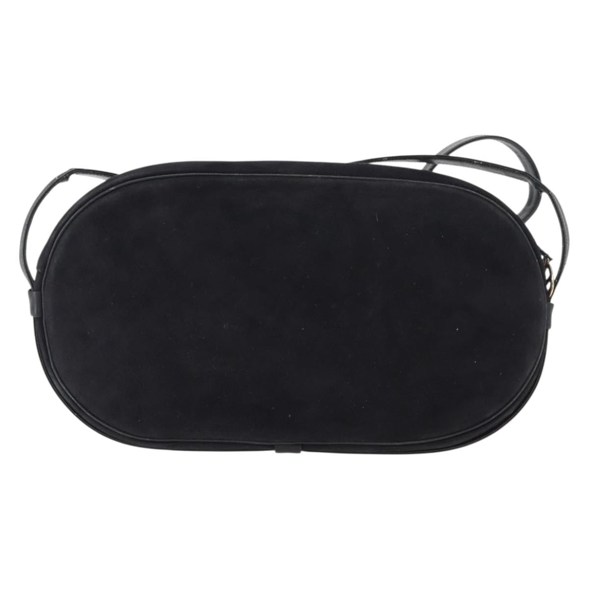 Dior Christian Dior Shoulder Bag Suede Black Gold Authentic 157242