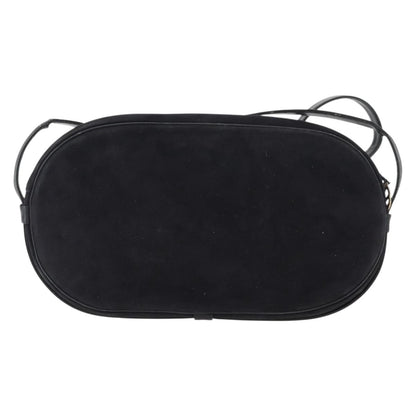 Dior Christian Dior Shoulder Bag Suede Black Gold Authentic 157242