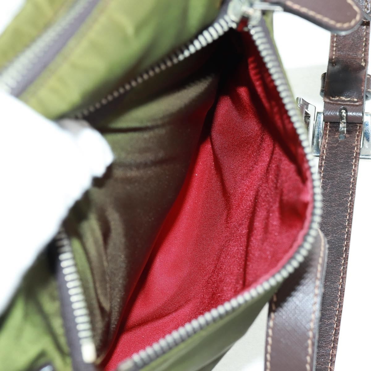 Prada PRADA Shoulder Bag Nylon Green Silver Authentic 161408