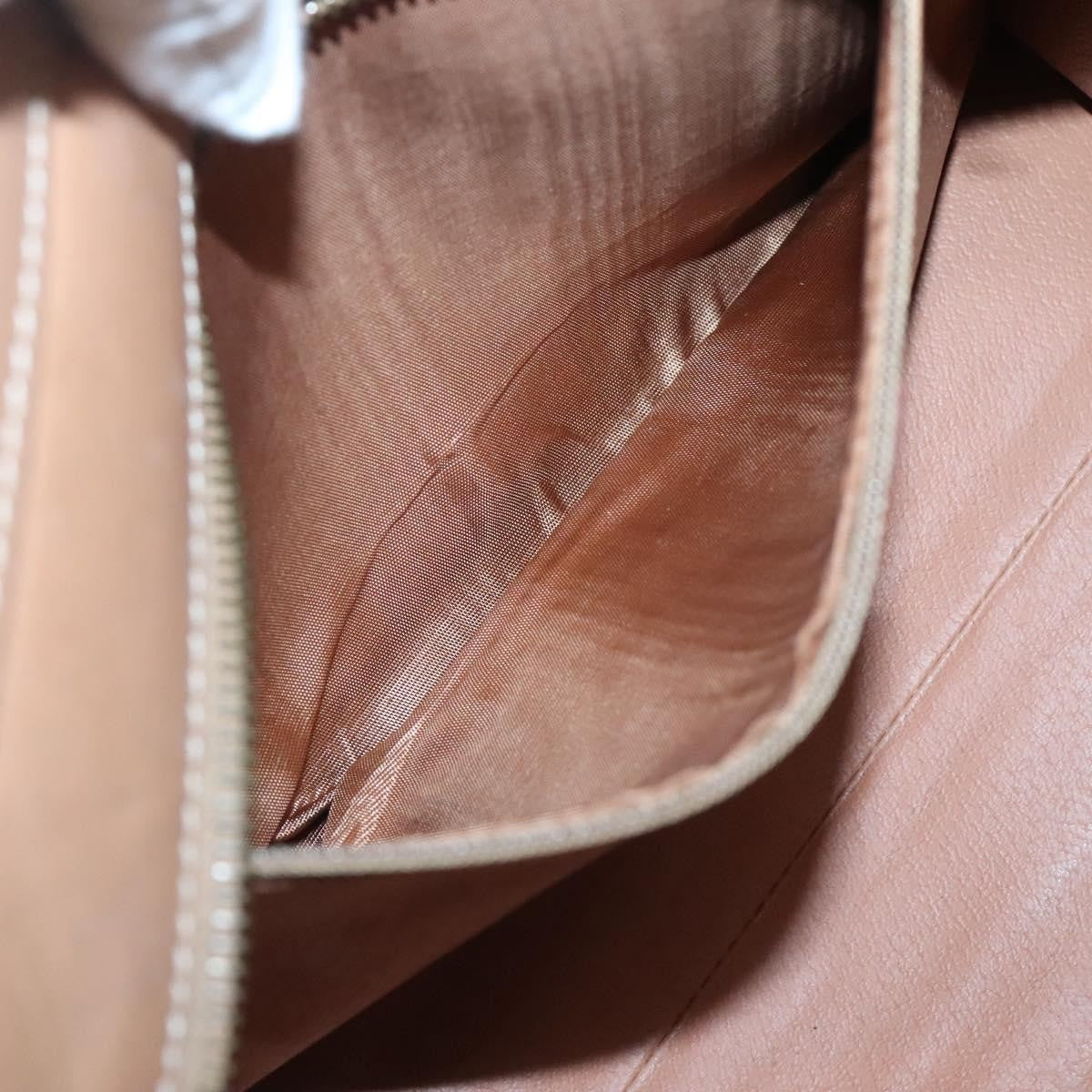 Celine CELINE Macadam Canvas Hand Bag PVC Leather 2way Brown Gold Authentic 123320