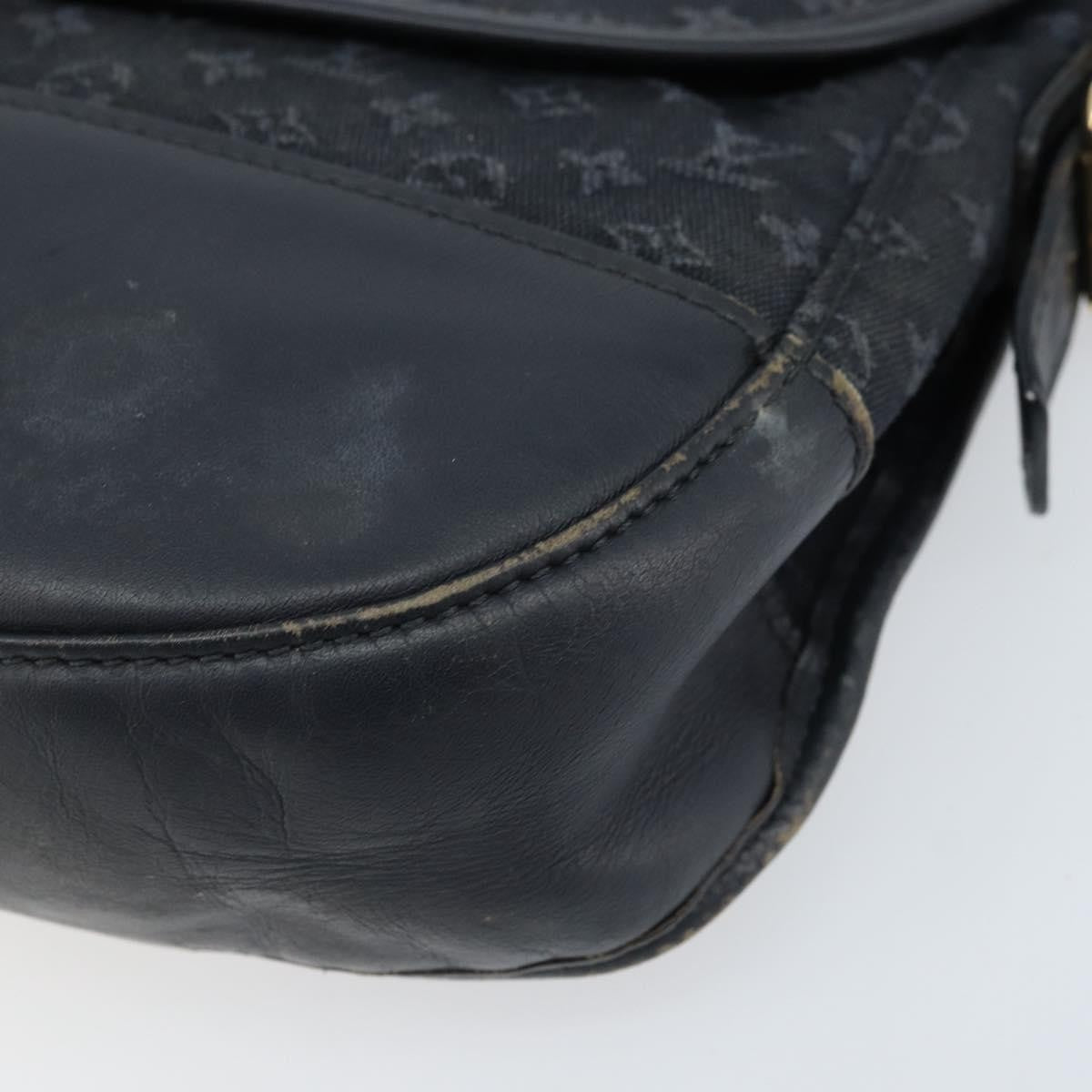 Louis Vuitton LOUIS VUITTON Monogram Mini Belanger Shoulder Bag Black M92672 LV Authentic 172756