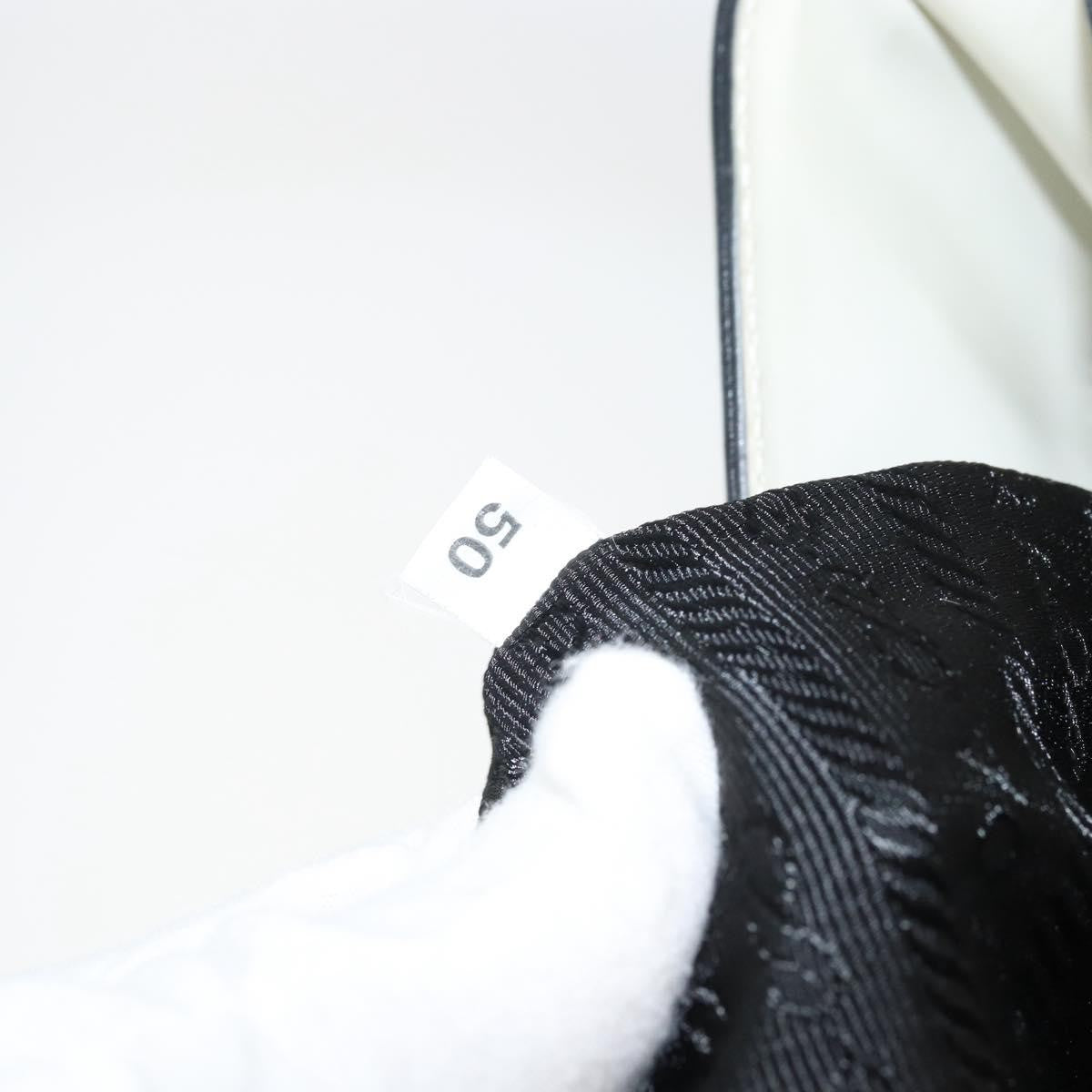 Prada PRADA Shoulder Bag Patent leather White Silver Authentic 162846