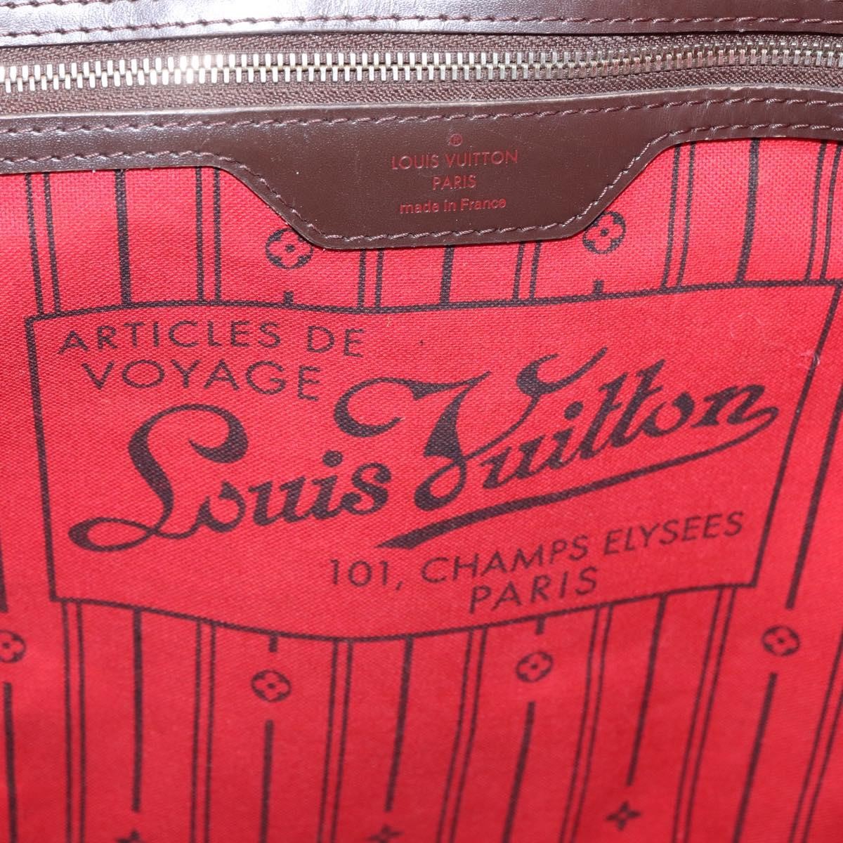Louis Vuitton LOUIS VUITTON Damier Ebene Neverfull GM Tote Bag N51106 LV Authentic LNZ627