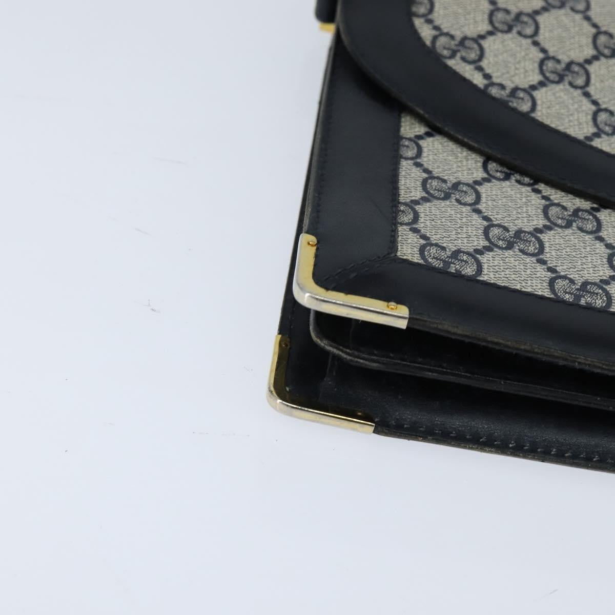 Gucci GUCCI GG Supreme Shoulder Bag PVC Navy Gold Authentic BA7379