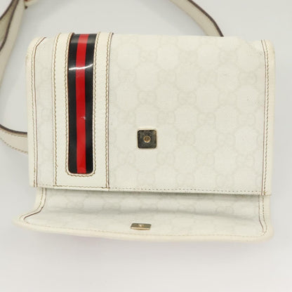 Gucci GUCCI GG Supreme Sherry Line Waist bag PVC White Gold 1669 Authentic bs28457