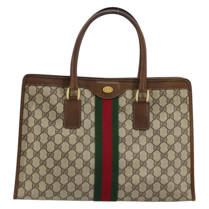 Gucci GUCCI GG Supreme Web Sherry Line Hand Bag PVC Beige Gold 002 4083 39 Authentic ka4103