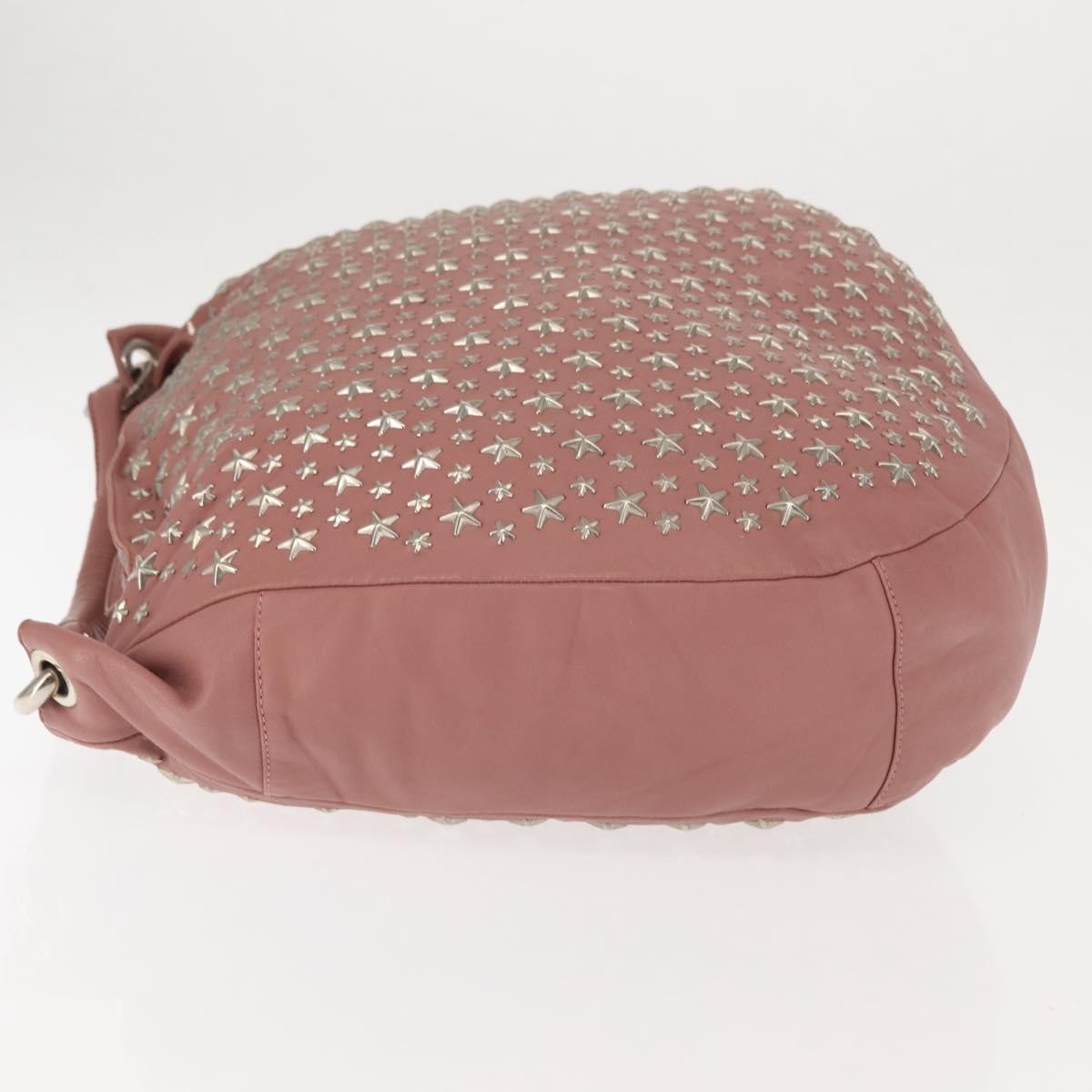 Jimmy Choo Jimmy Choo Star Studs Shoulder Bag Leather Pink Silver Authentic BA6611