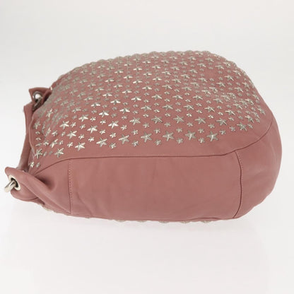 Jimmy Choo Jimmy Choo Star Studs Shoulder Bag Leather Pink Silver Authentic BA6611