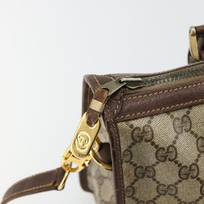 Gucci GUCCI GG Supreme Web Sherry Line Hand Bag PVC 2way Beige Gold Authentic ti3926