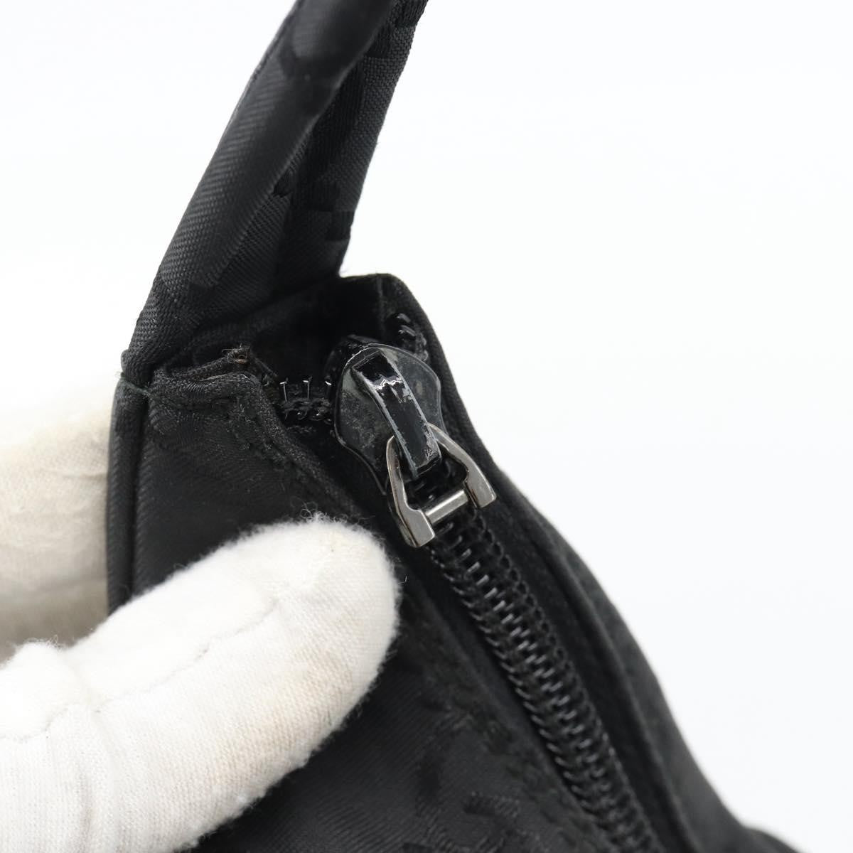 Gucci GUCCI GG Canvas Shoulder Bag Nylon Black Silver 01 3386 Authentic 178845