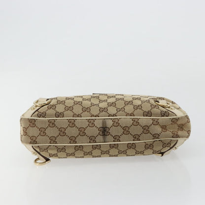 Gucci GUCCI GG Canvas Abbey Shoulder Bag Leather Beige Gold 130738 Authentic ka4349