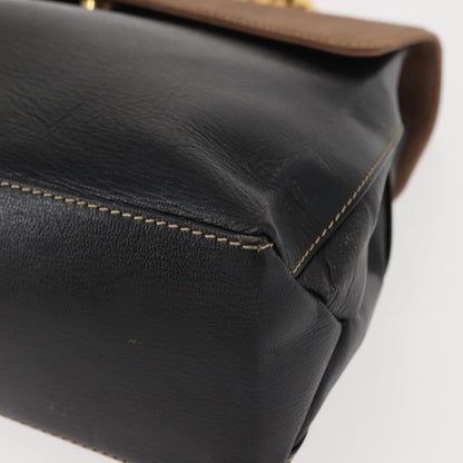 Loewe LOEWE Velazquez Hand Bag Leather Suede Brown Black gold Authentic 149533