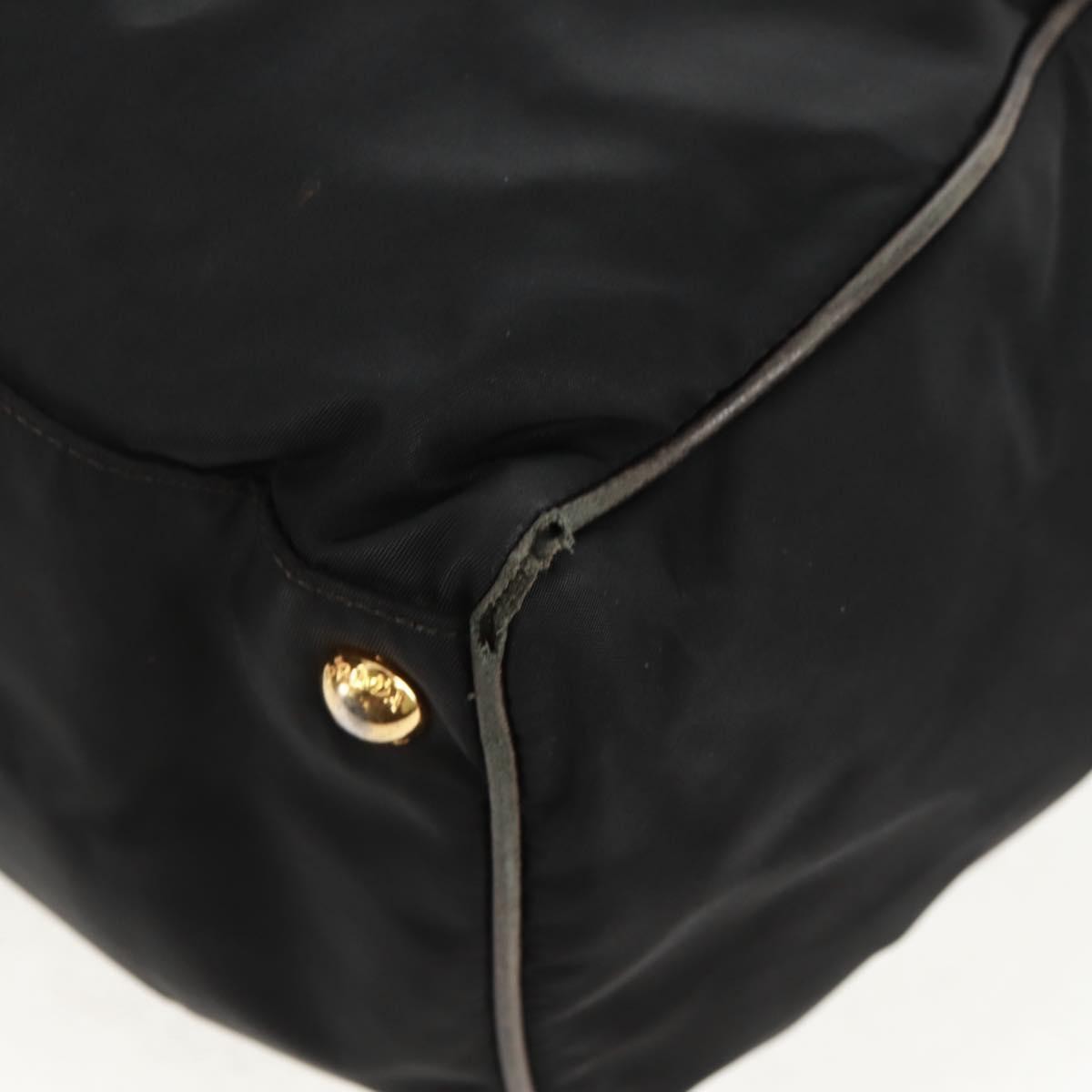 Prada PRADA Hand Bag Nylon 2way Black Gold Authentic 160520
