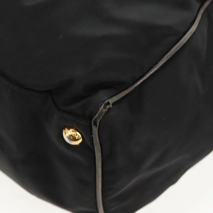 Prada PRADA Hand Bag Nylon 2way Black Gold Authentic 160520