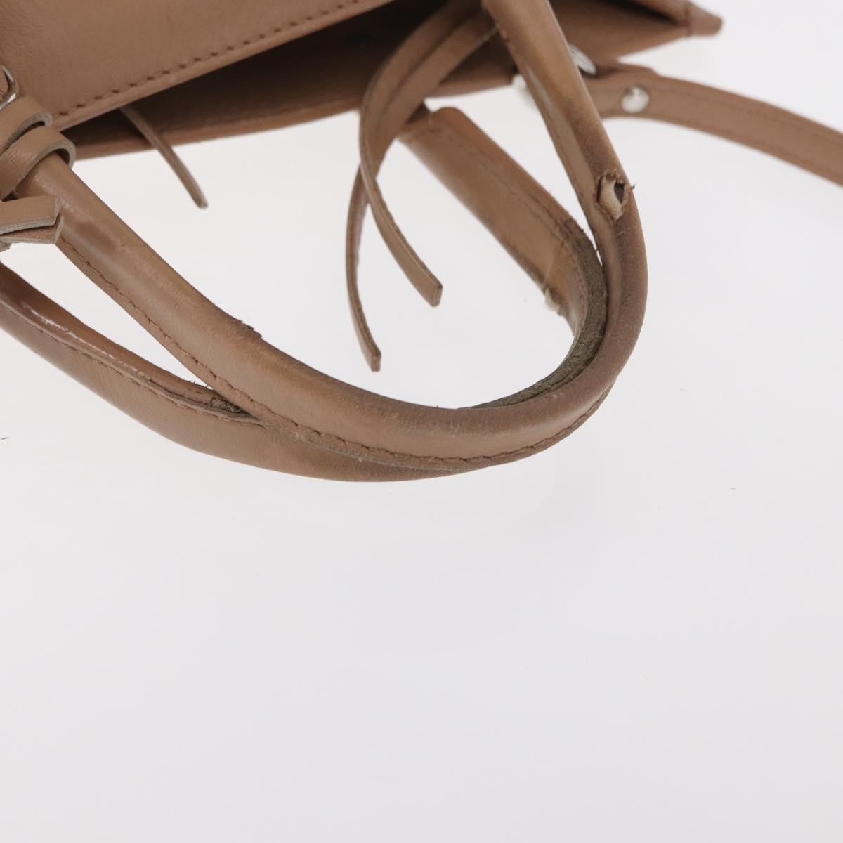 Balenciaga BALENCIAGA The Paper A6 Hand Bag Leather 2way Beige Silver 370926 Authentic 149646