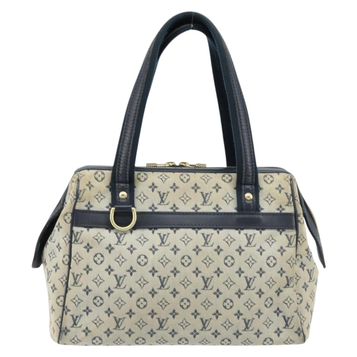Louis Vuitton LOUIS VUITTON Monogram Mini Josephine PM Hand Bag Blue M92049 LV Authentic ep13340