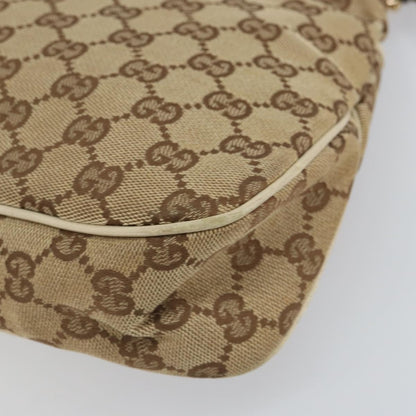 Gucci GUCCI GG Canvas Shoulder Bag Beige Gold 121023 Authentic 162950