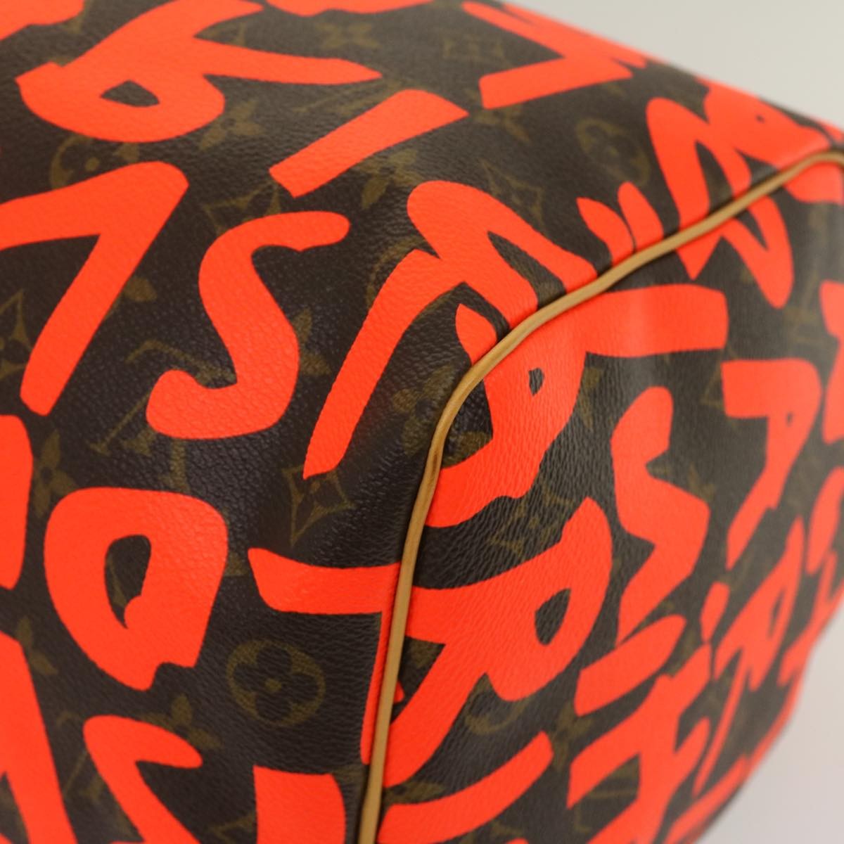 Louis Vuitton LOUIS VUITTON Monogram Graffiti Keepall 50 Boston Bag Orange M93699 Authentic 29908SV