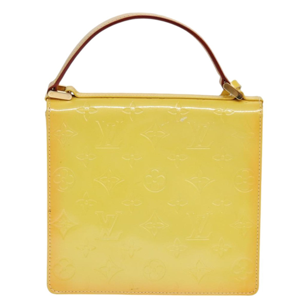 Louis Vuitton LOUIS VUITTON Monogram Vernis Spring Street Bag Lime Yellow M91068 Authentic 86715