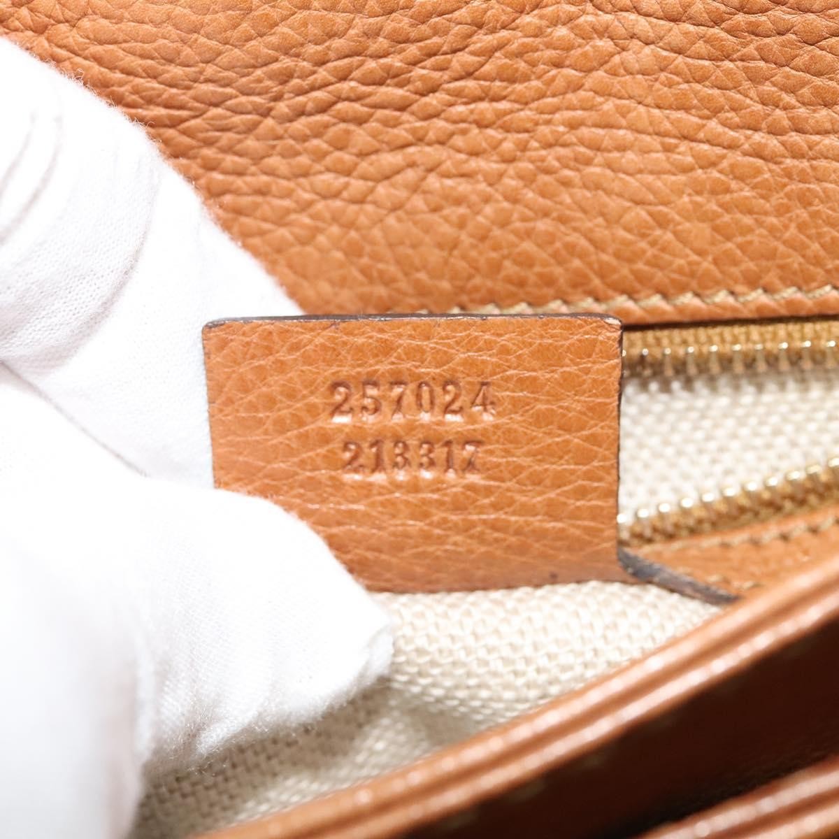 Gucci GUCCI GG Canvas Shoulder Bag Beige Gold 257024 Authentic BA2928