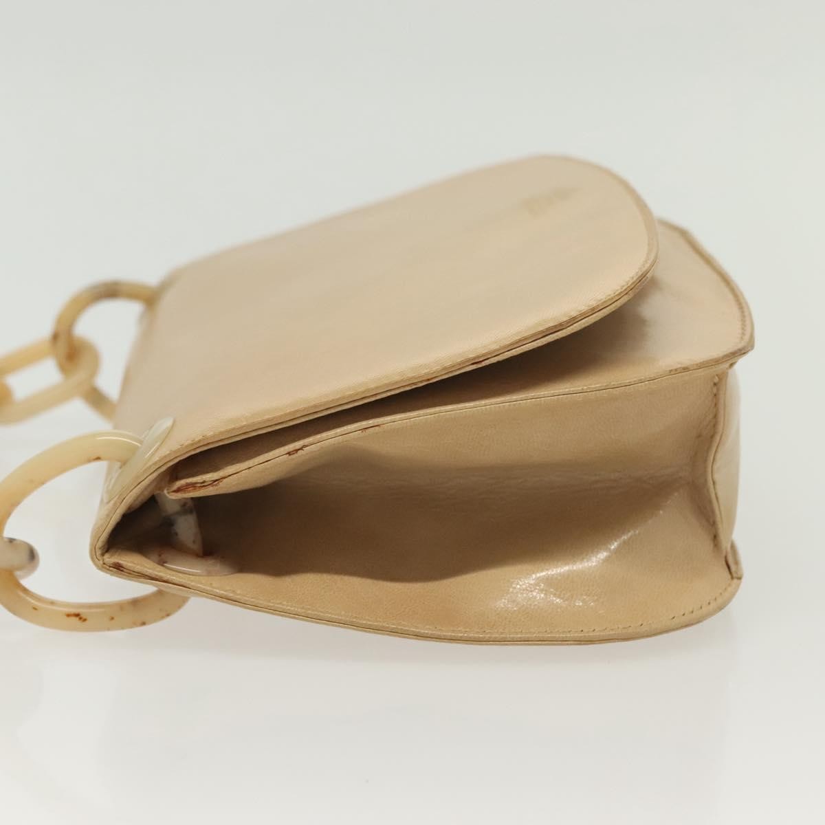 Prada PRADA Chain Shoulder Bag Leather Beige Authentic 141913