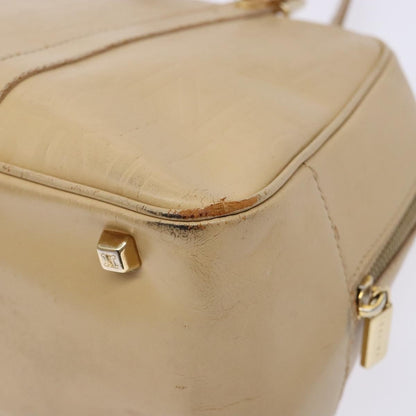 Celine CELINE Hand Bag Leather Beige Gold Authentic bs28305