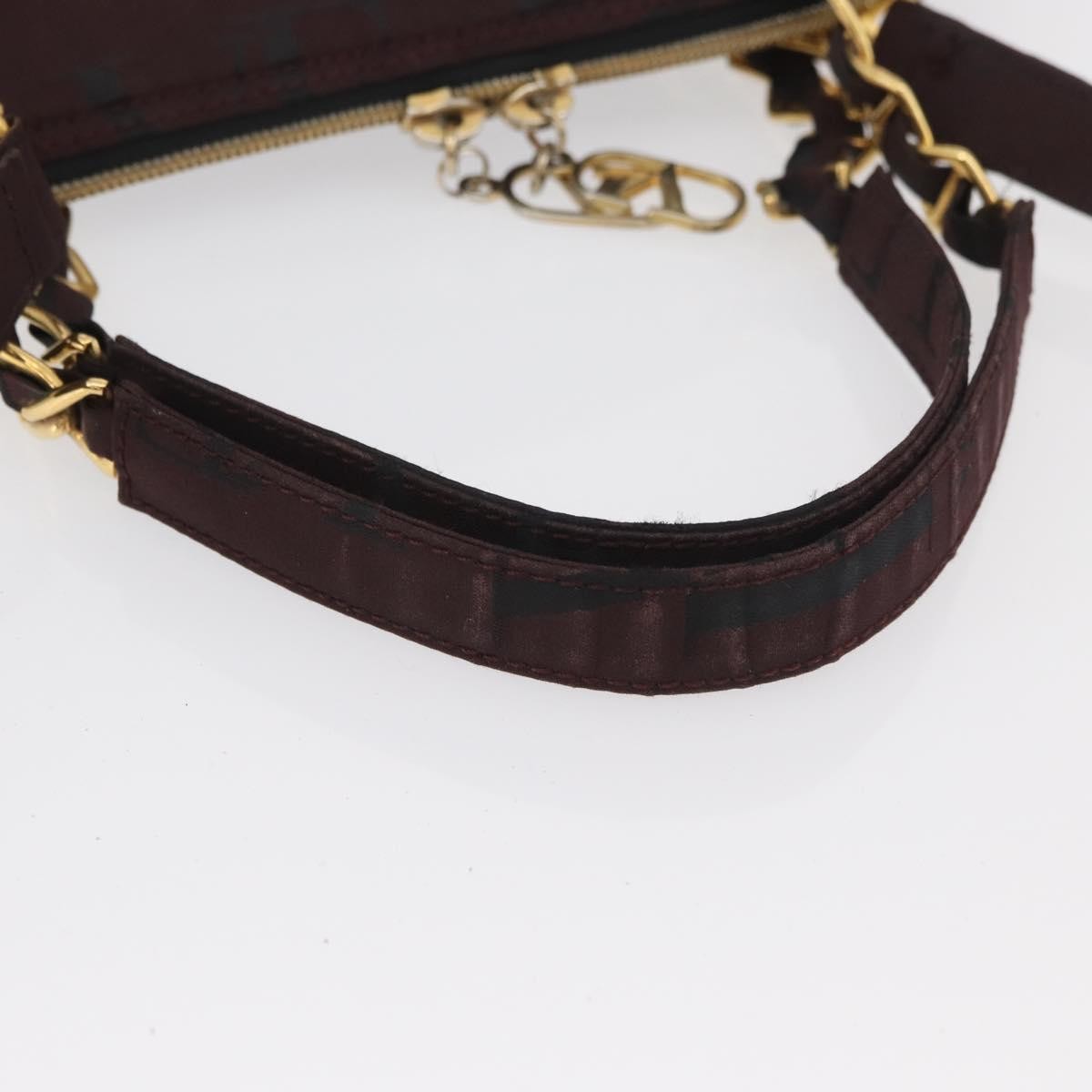 Valentino VALENTINO Chain Hand Bag Nylon 2way Bordeaux Gold Authentic bs34111