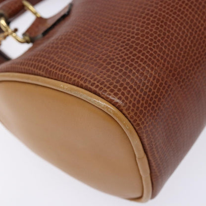 Fendi FENDI Hand Bag Leather 2way Brown Gold Authentic sw1085