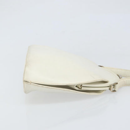 Gucci GUCCI Hand Bag Leather White Silver Authentic 170514