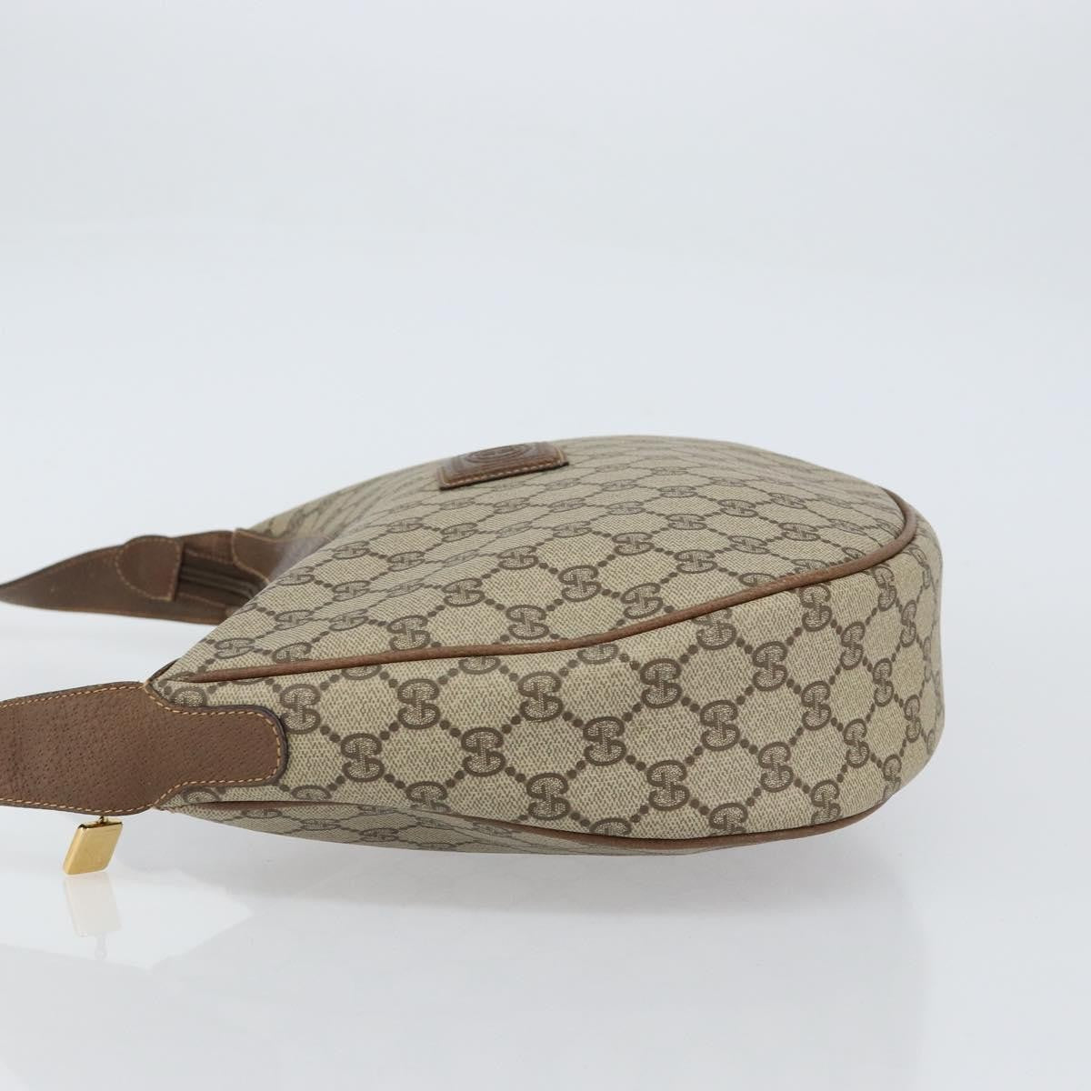 Gucci GUCCI GG Supreme Shoulder Bag PVC Beige Gold Authentic ep12173