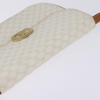 Celine CELINE Macadam Canvas Shoulder Bag PVC Leather White Gold Authentic 146823
