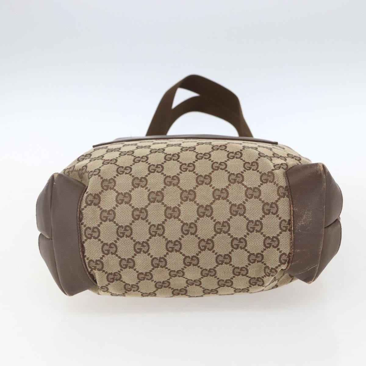 Gucci GUCCI GG Canvas Tote Bag Beige Silver 28892 Authentic 162386