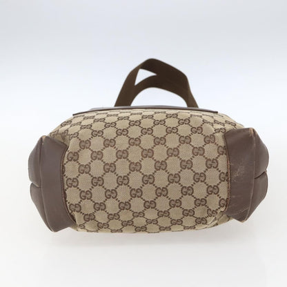 Gucci GUCCI GG Canvas Tote Bag Beige Silver 28892 Authentic 162386