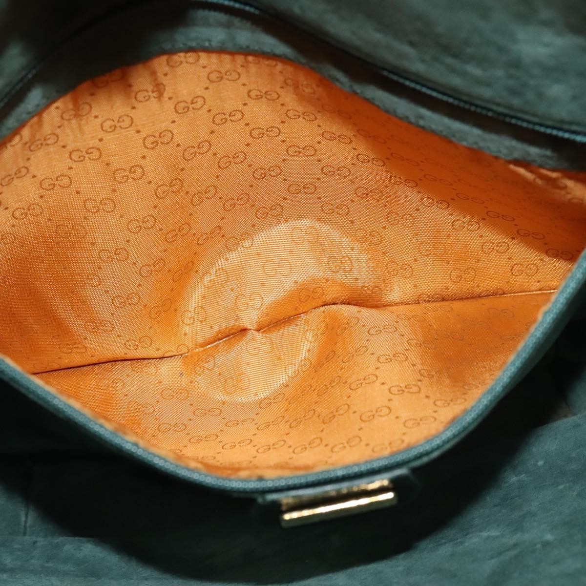 Gucci GUCCI Shoulder Bag Leather Green Gold Authentic am8352