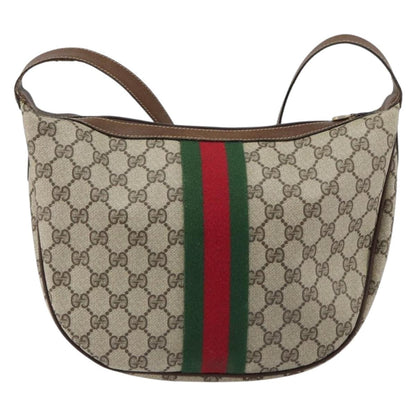 Gucci GUCCI GG Supreme Web Sherry Line Shoulder Bag PVC Beige 001 3840 5 Authentic 156832