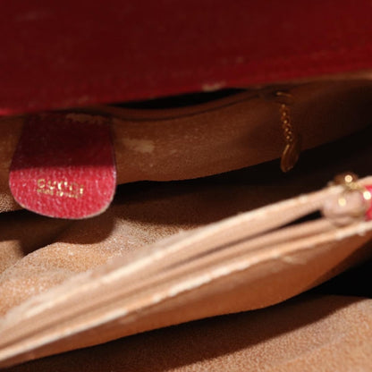 Gucci GUCCI Bamboo Hand Bag Leather Red Gold 002 0260 2615 Authentic ep12137