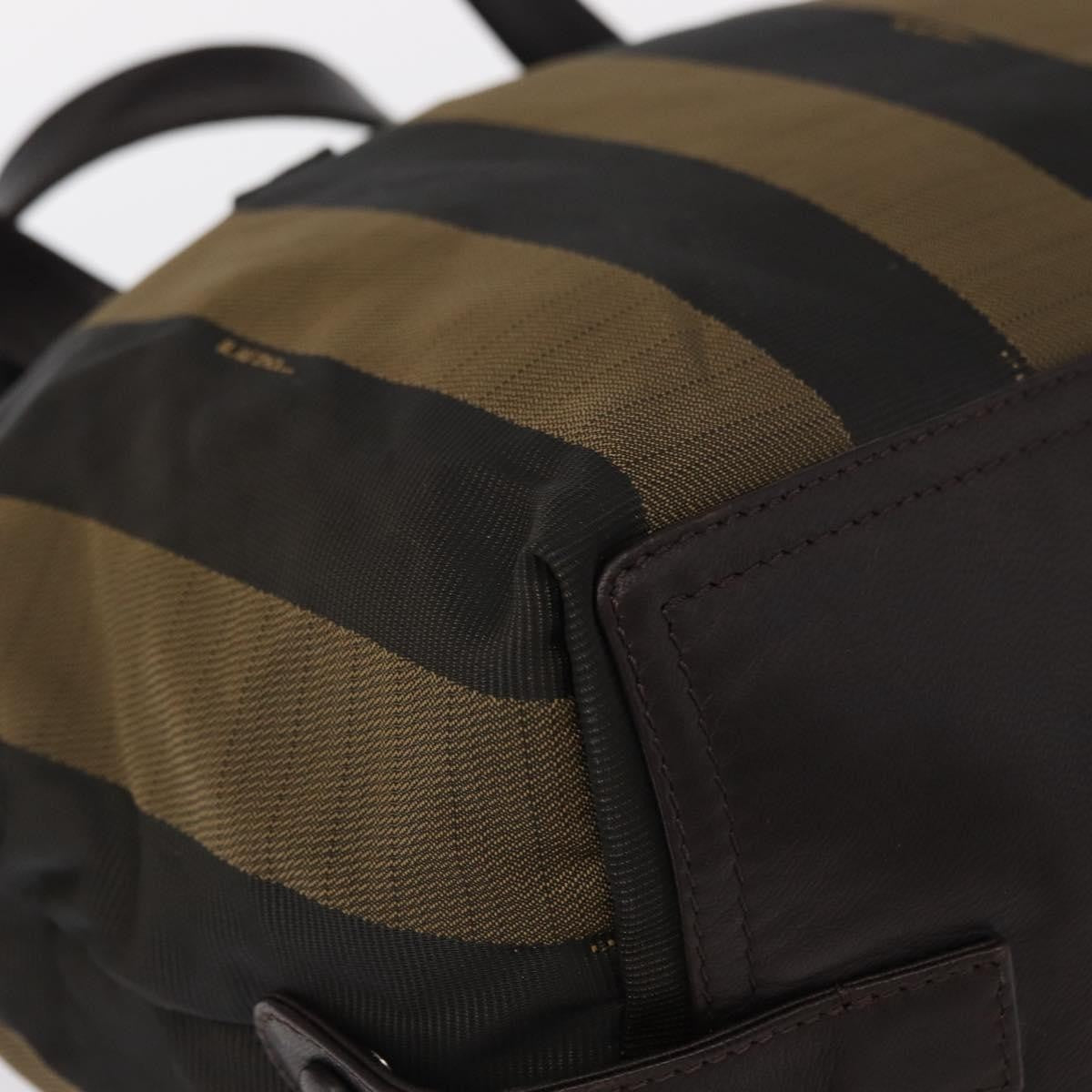 Fendi FENDI Pecan Canvas Hand Bag Black Brown Authentic ep11974