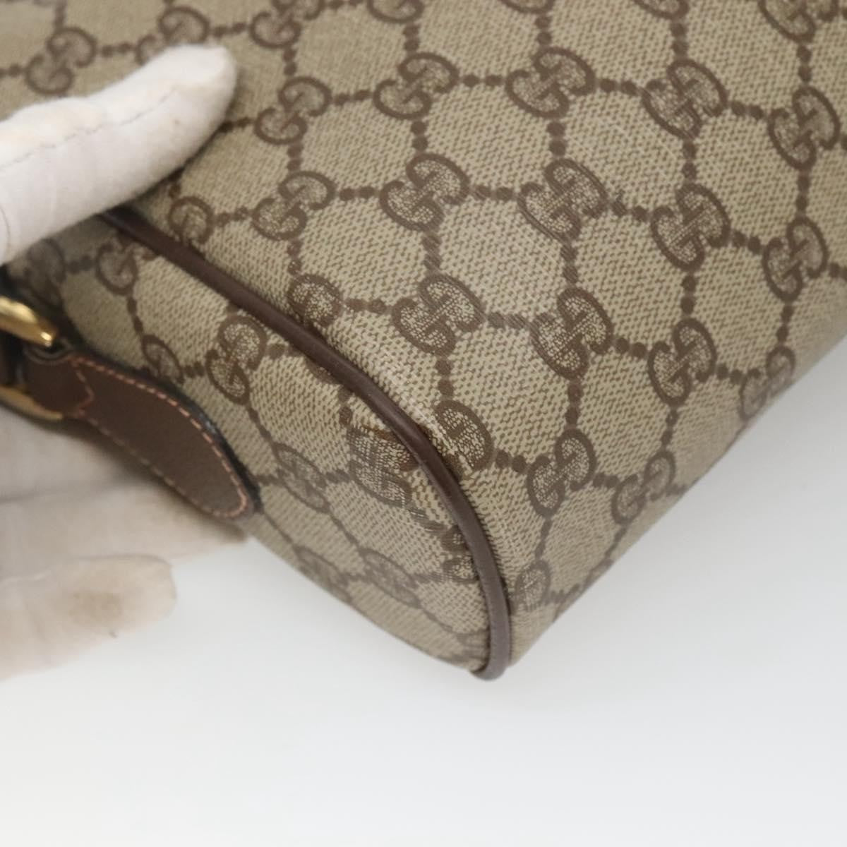 Gucci GUCCI GG Supreme Web Sherry Line Bag PVC Beige Gold Red 56 02 088 Authentic BA2392