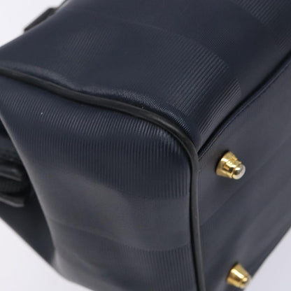 Fendi FENDI Pecan Canvas Hand Bag Navy Gold Authentic ep10858
