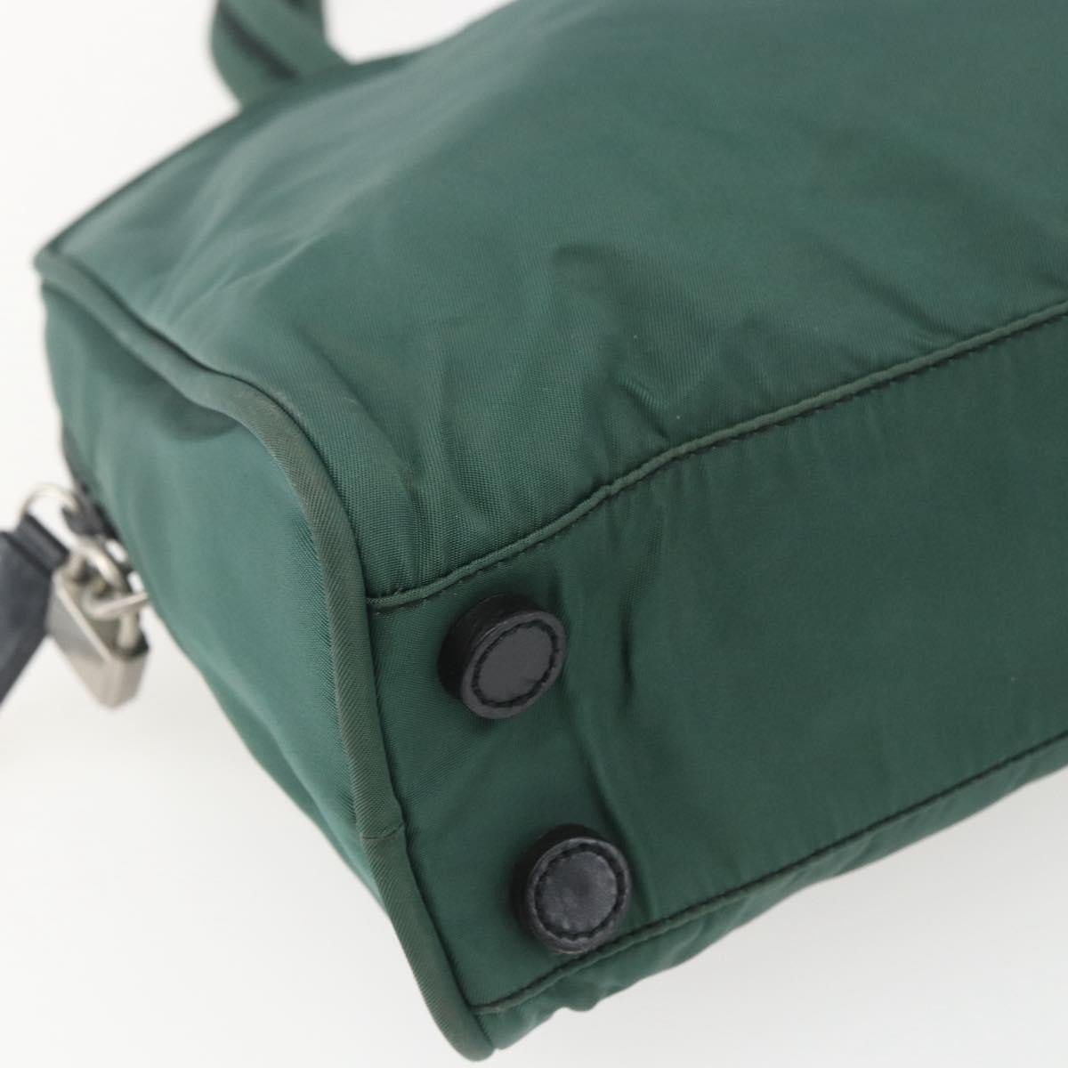 Prada PRADA Hand Bag Nylon Green Silver Authentic 154193