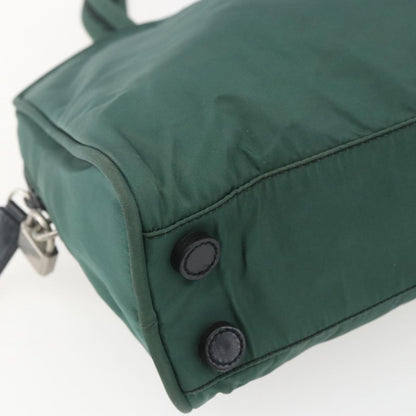 Prada PRADA Hand Bag Nylon Green Silver Authentic 154193