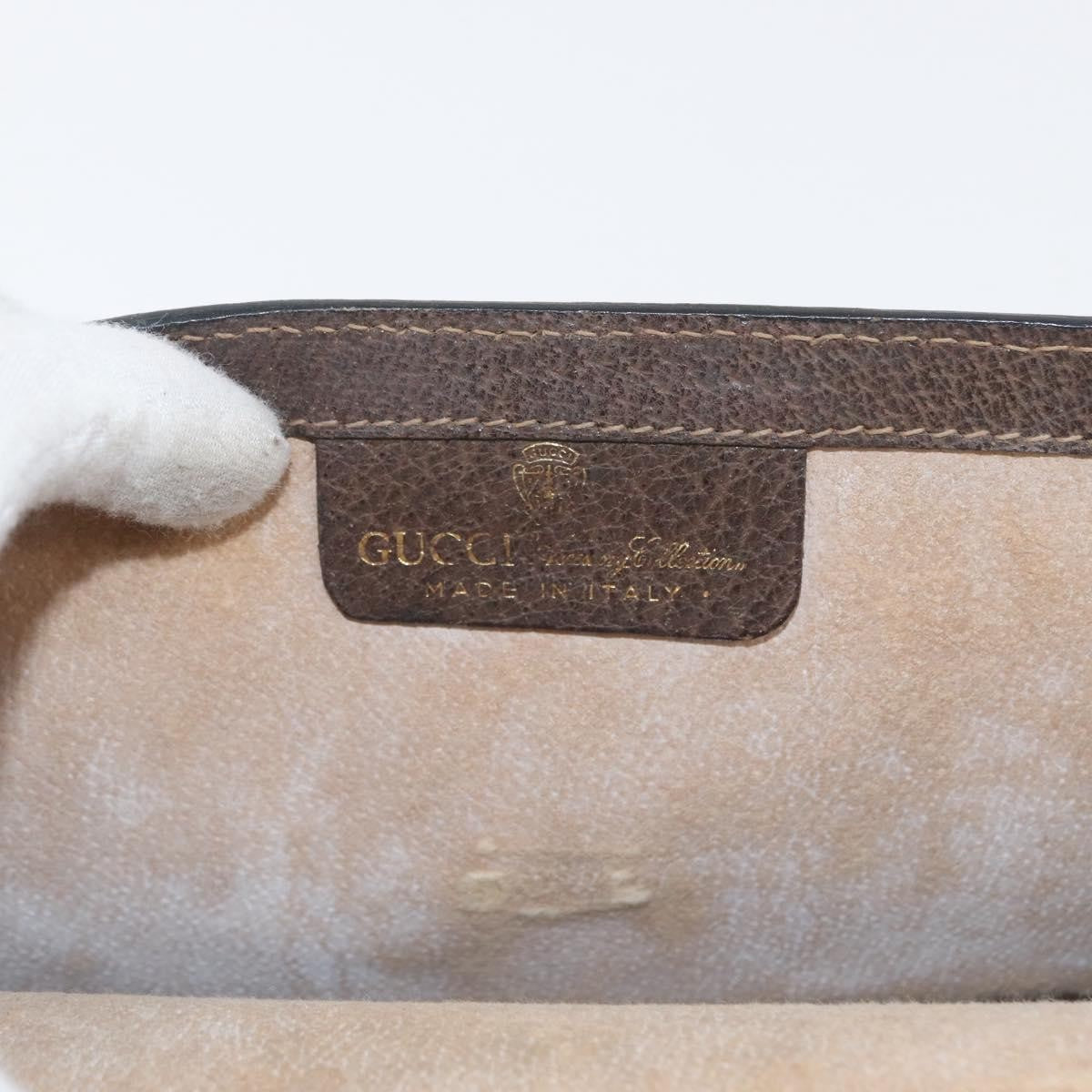 Gucci GUCCI GG Supreme Web Sherry Line Bag PVC Beige Gold 67 039 3087 Authentic 173857